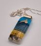 A Day at the Beach (1) Seascape Fused Glass Pendant