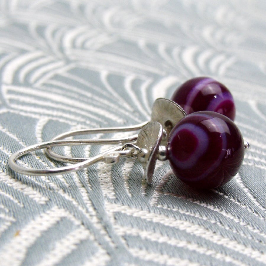 Short Pink Earrings, Pink Handmade Earrings, Pink Dangle Earrings CC98