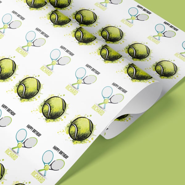 Personalised Tennis wrapping paper