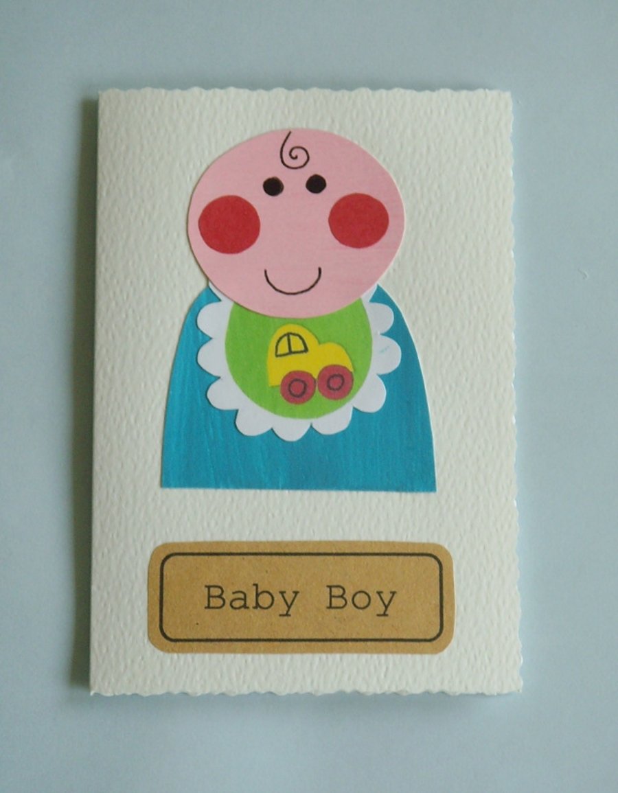 New baby card boy personalised
