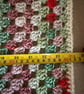 Handmade Crochet Baby Blanket, Sage Green & Red Granny Square Blanket 24" - Image 5