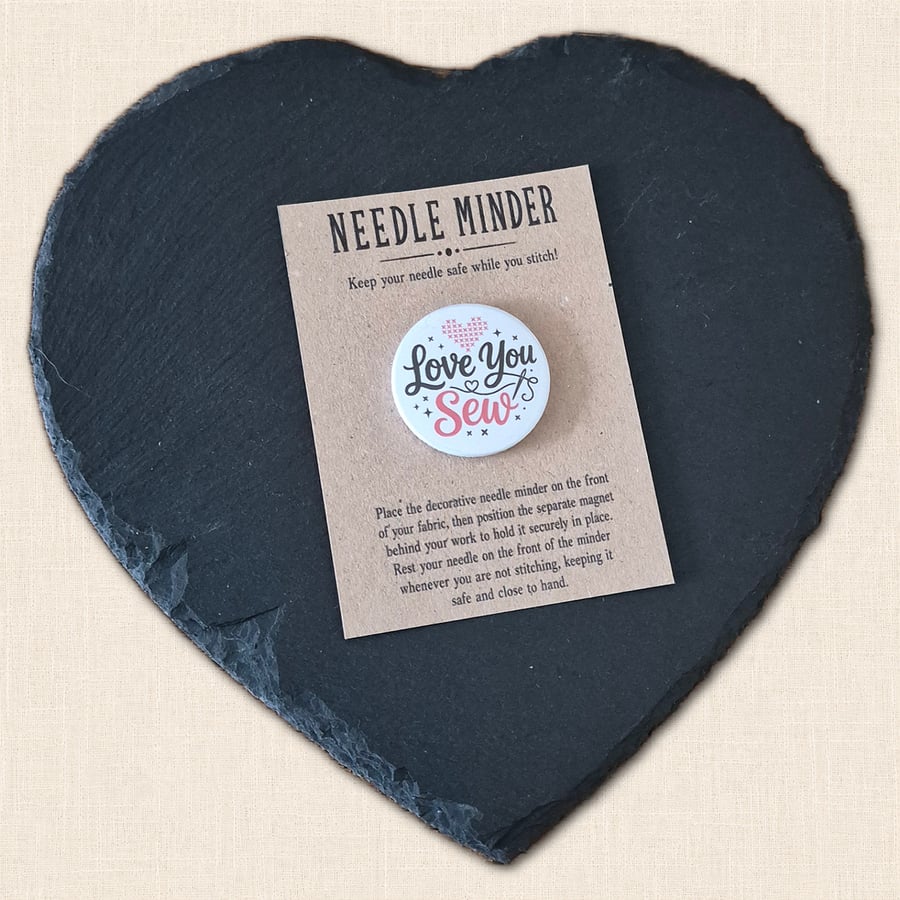 Love You Sew Needle Minder - Sewing Pun Stitching Accessory