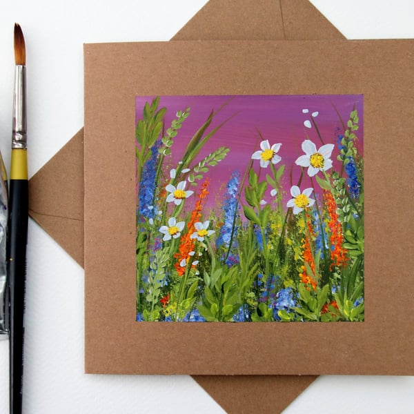 Original Painting - Greetings Card "Countryside Flowers" (Ref no 92)