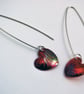 Copper heart shaped drop earrings - Image 1