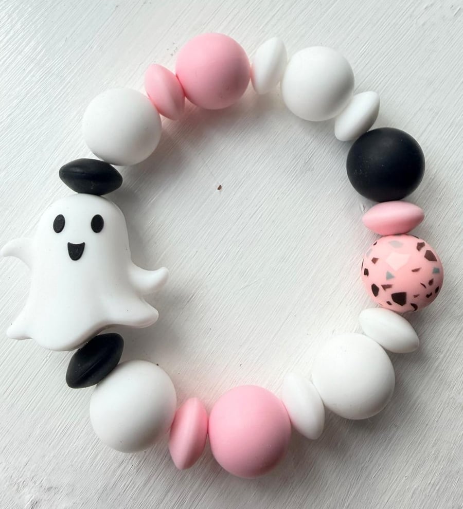 Ghostly Pink! - silicone bead bracelet
