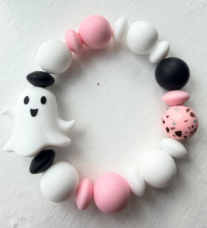 Ghostly Pink! - silicone bead bracelet