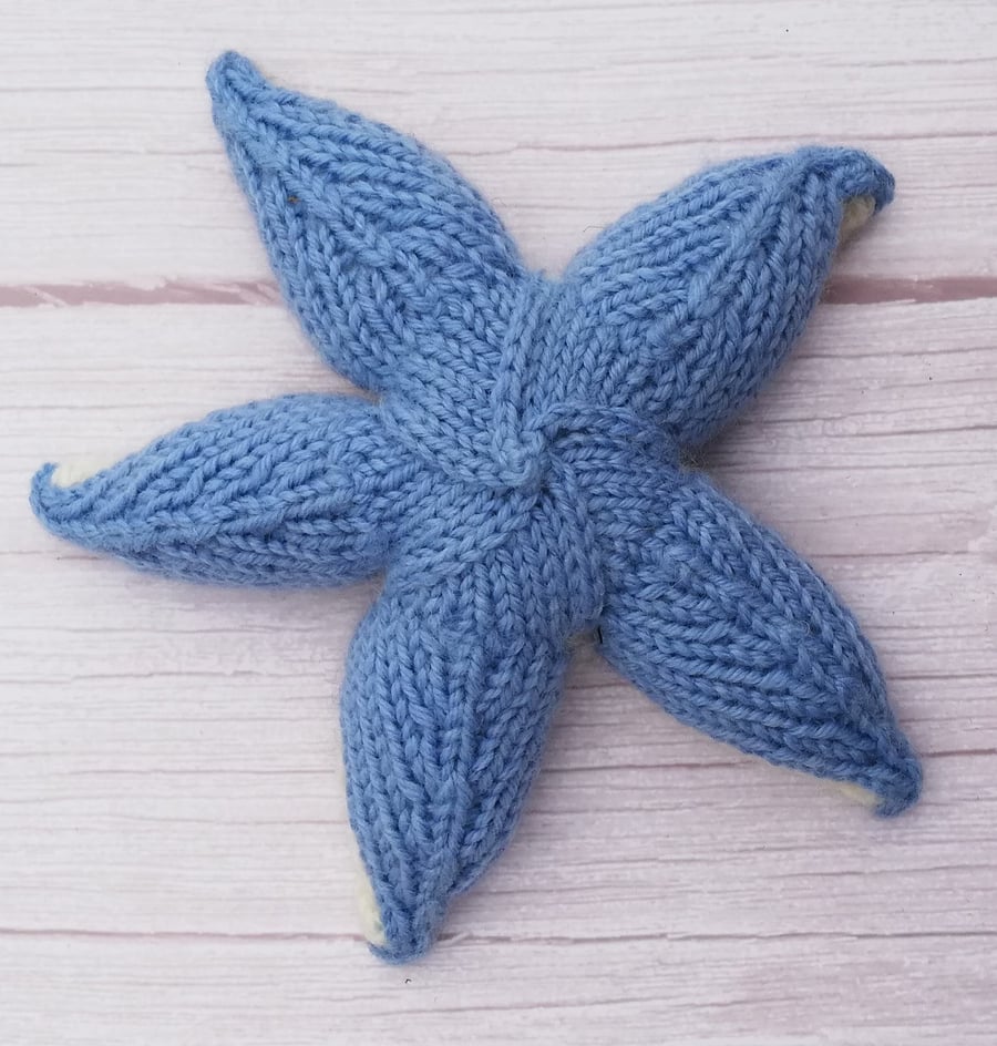 Hand Knitted Starfish - Blue