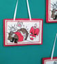 Christmas Decoration Sleepy Santa - Vintage textile hanging ornament