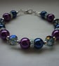 WINE AND NAVY CRYSTAL RONDELLE BRACELET.  632 - Image 2