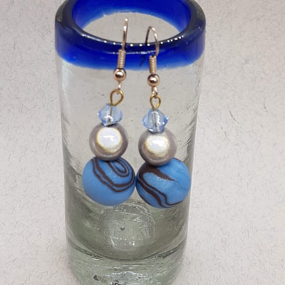 Polymer clay dangly earrings 