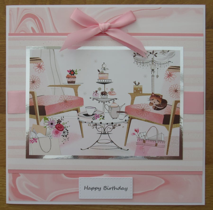 Afternoon Tea - 8x8" Birthday Card