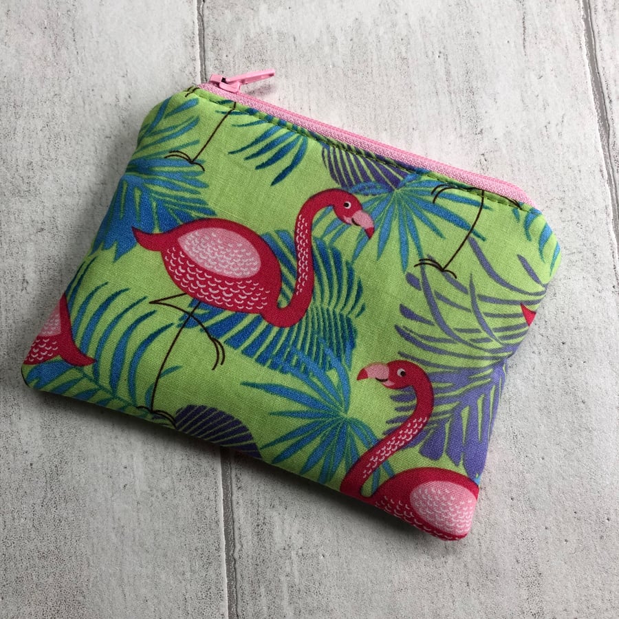 Flamingo Themed Cotton Coin Purse