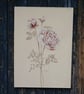 Pink and white painting of roses on canvas with pink and cream background - Image 1