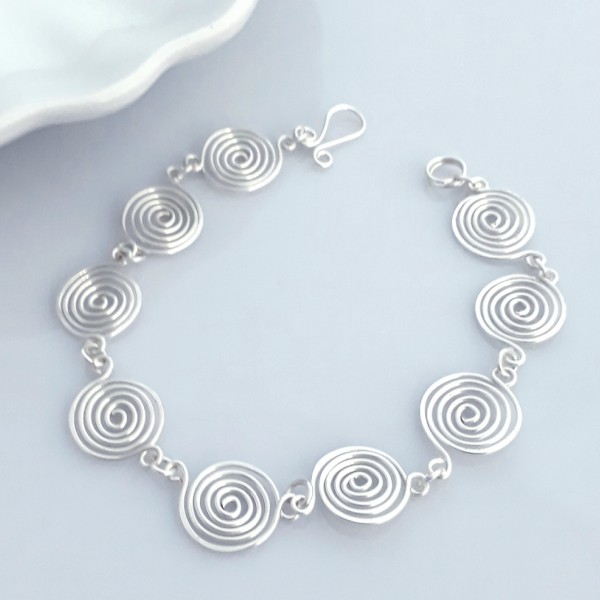 Silver Spiral Bracelet  Christmas gifts jewellery for women birthday gift