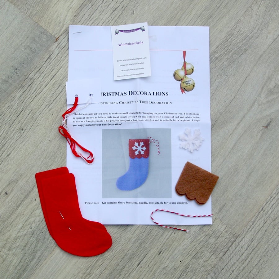 Make your own Felt Christmas Stocking Hanging Tree Decoration