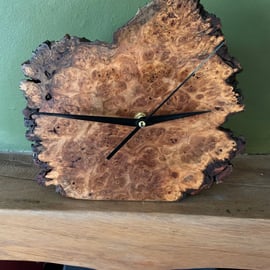 Solid Oak Burr Mantle Clock