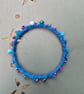 Upcycled fabric Wire and Bead Wrapped Bracelet  - Image 1