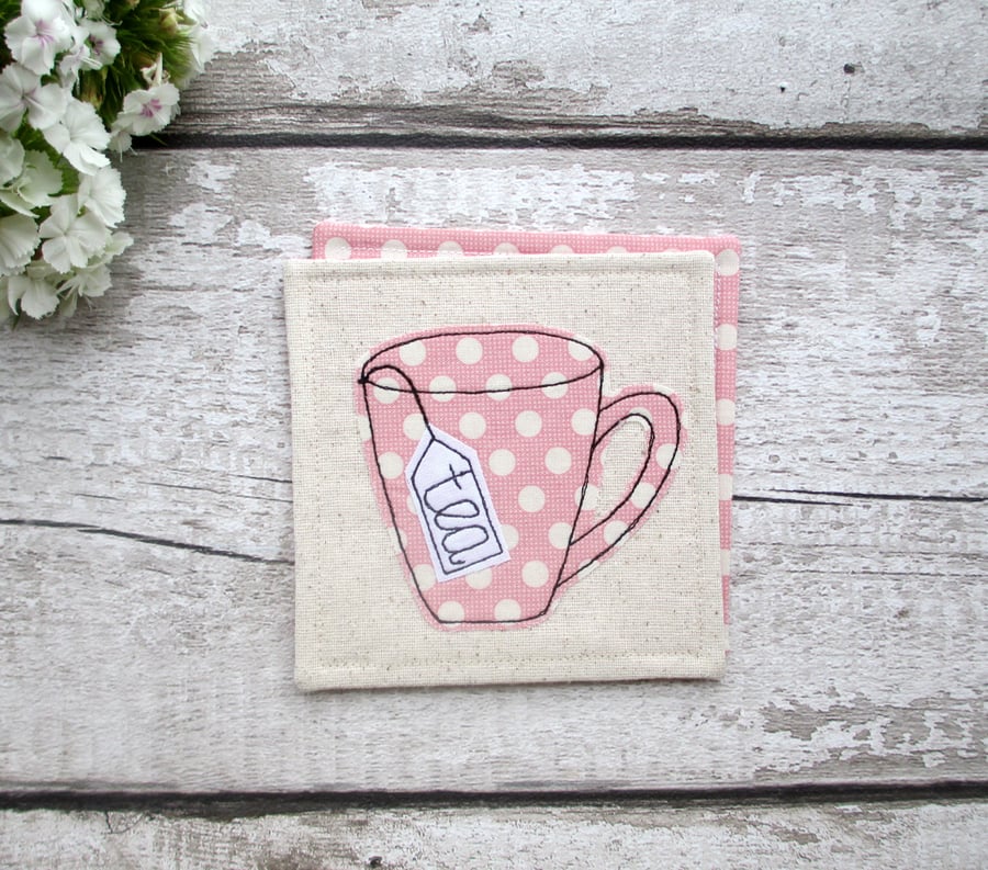 Tea mug coaster, gift for a tea lover