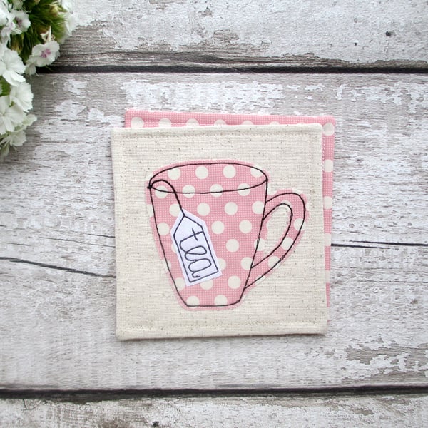 Tea mug coaster, gift for a tea lover