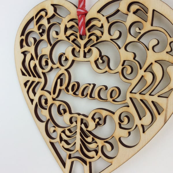 'Peace' heart (medium)