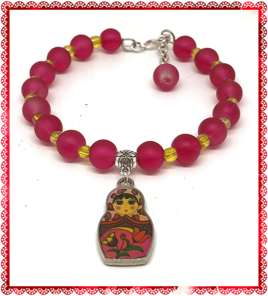 One of a Kind Babushka bangle style bracelet