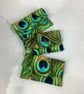 Peacock feathers card case, Peacocks travel pass holder, Handmade - Image 7