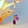 Amethyst Bag Charm With Stars, February Birthday, Valentine, Mother's Day Gift
