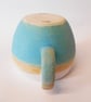 Mug Huggable Textured Turquoise Blue Stoneware Ceramic. - Image 3