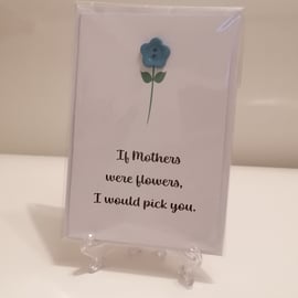 If mothers were flowers I would pick you button flower greetings card 