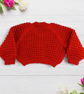 Hand knitted baby cardigan in fox red brown textured pattern  - Image 7