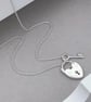 Sterling silver heart padlock and dainty key charm pendant chain necklace - Image 6