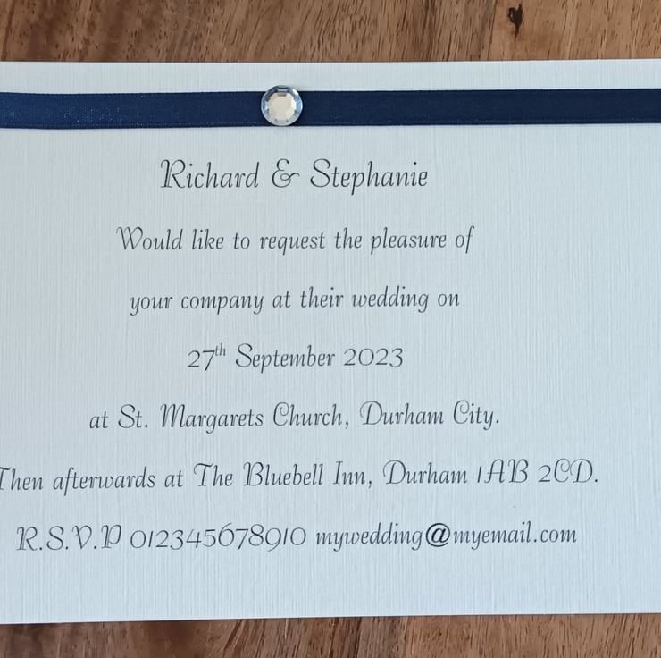 Handmade Personalised Ivory Linen Postcard Wedd... - Folksy