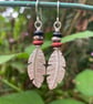 Silver,  Jasper and agate feather earrings - Image 4