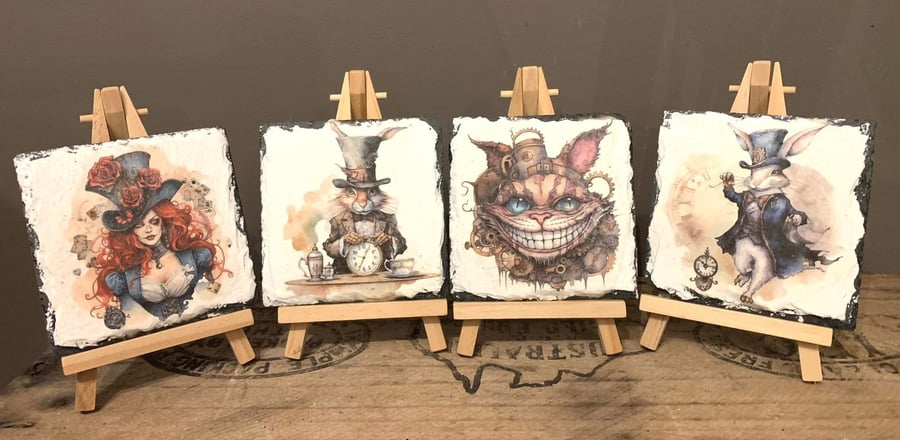 Alice in Wonderland Slate Coasters (set of 4)