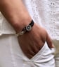 Women's Leather Bracelet, Wrap Boho Bracelet, Silver Plated Clasp - Image 6