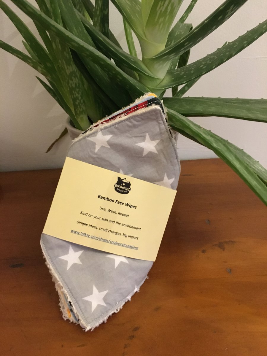 Bamboo Face Wipes Large (6") - 6 pack 