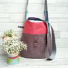 Seconds Sunday Pink Woven Textile and Oilcloth Shoulder bag
