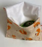 Dog treat bag with small carabiner clip. Orange foxes - Image 1