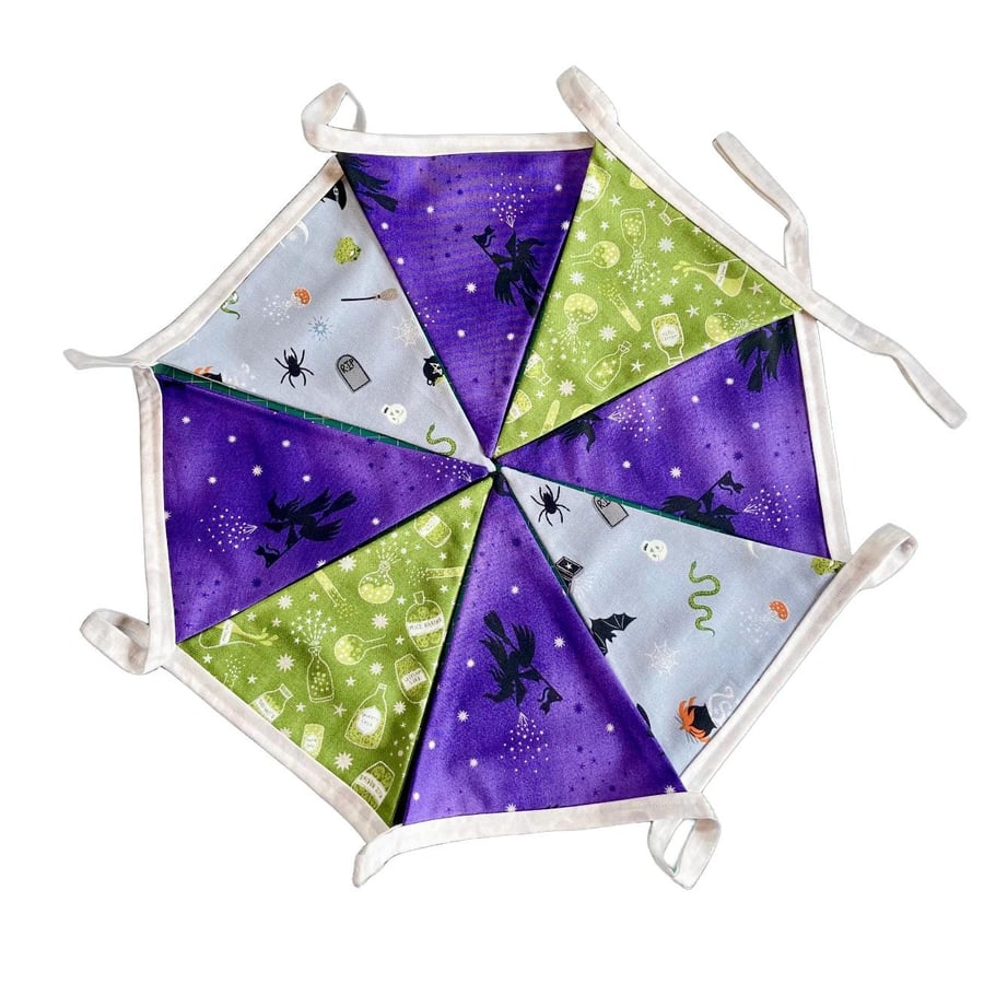 Flying Witches Halloween Fabric Bunting (approx 2 metres)