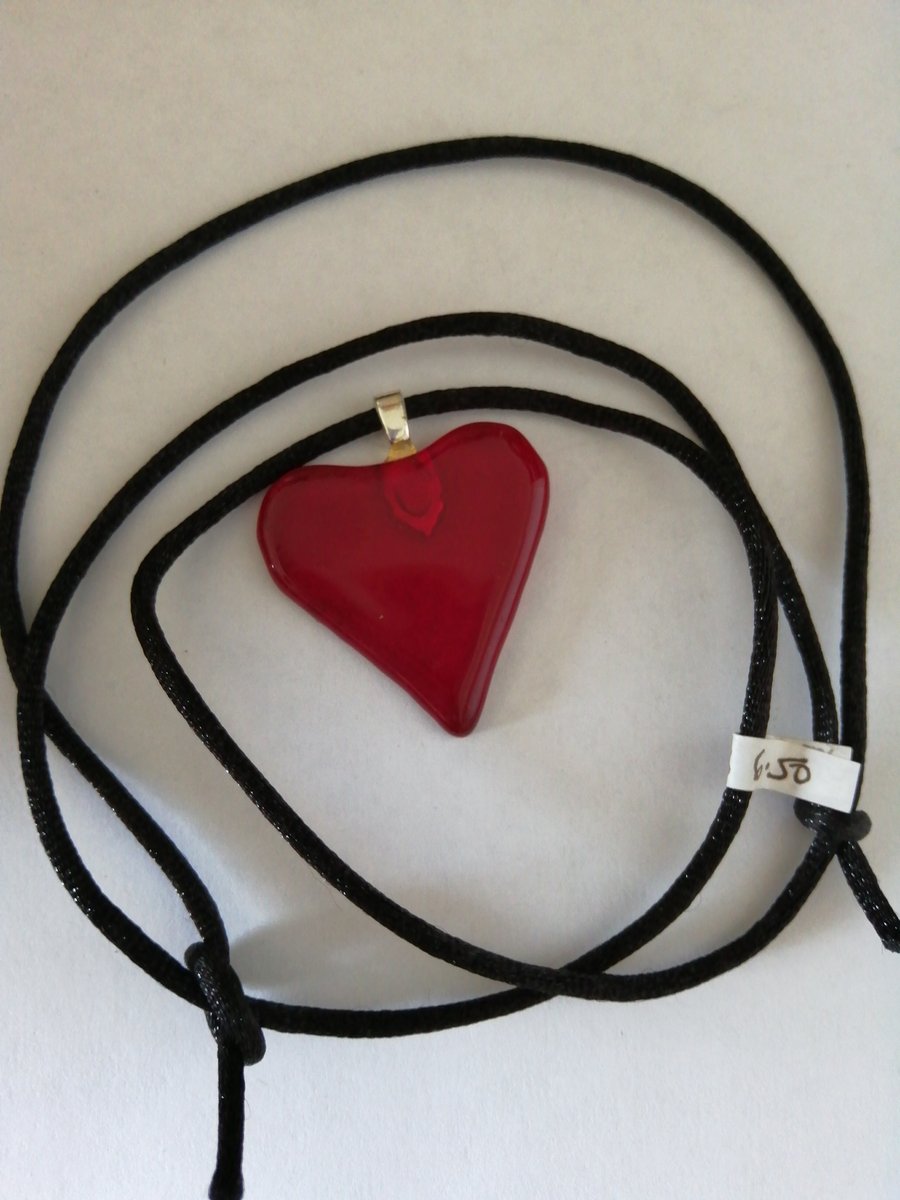 Fused Glass Heart Pendant 