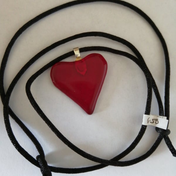 Fused Glass Heart Pendant 