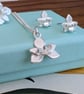 Silver Orchid Necklace - Silver Flower Pendant Handmade in UK - Image 2