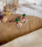 Autumn Terrazzo Diamond & Emerald Green Stud Earrings - Image 7
