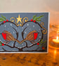 Hand printed Robin Christmas card - Image 1
