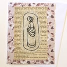 Regency Lady Blank Card Mixed Media Jane Austen Emma Display Art