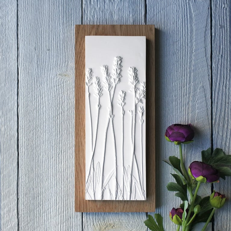 Lavender Plaster Cast Wall Plaque