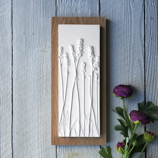 Lavender Plaster Cast Wall Plaque