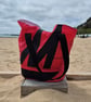 Large Red Tote Bag, Beach Bag - made of red upcycled Sailcloth