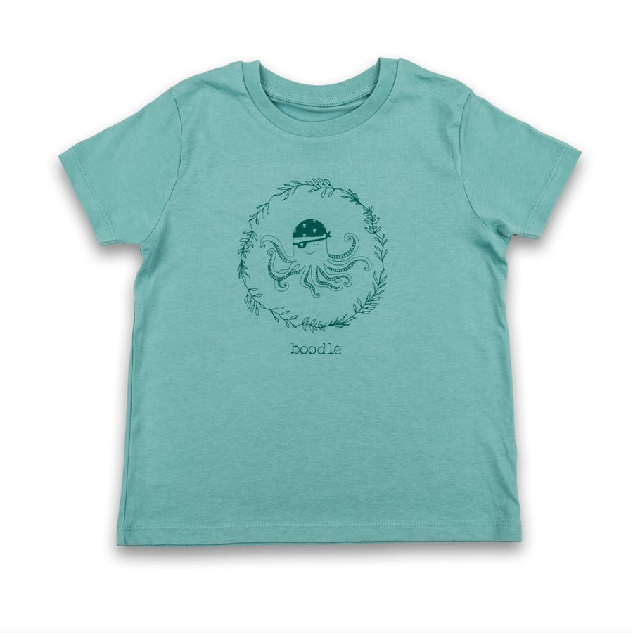 Organic kids pirate octopus T-shirt