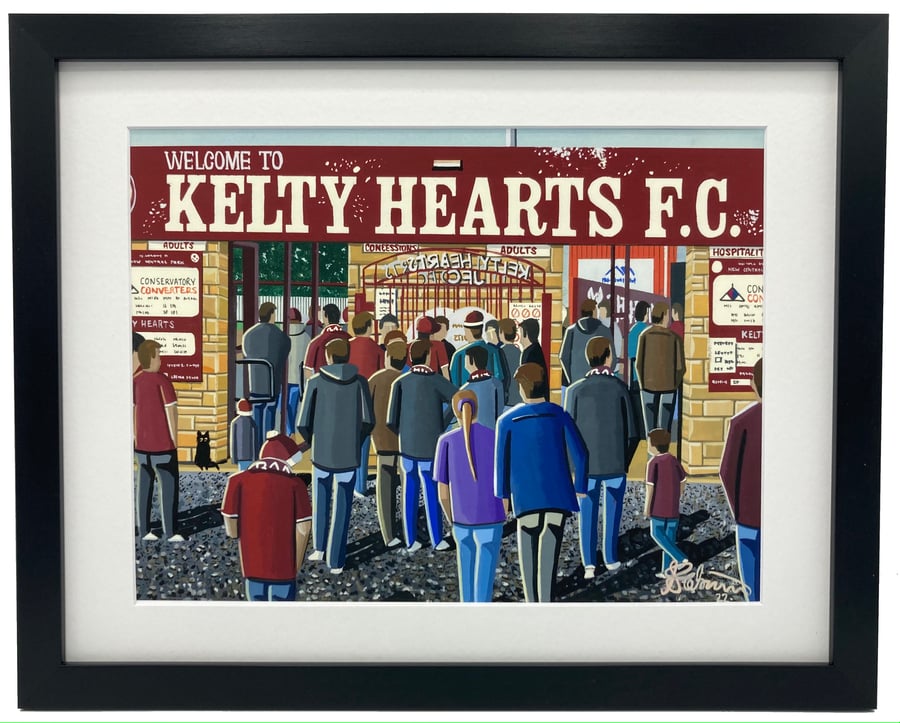 Kelty Hearts F,C, Central Park Stadium. Quality Framed, Football Art Print